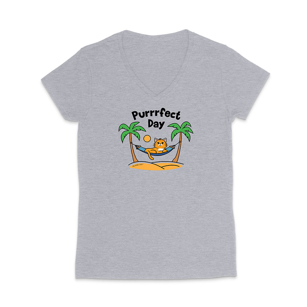 Purrfect Day V-Neck T-Shirt