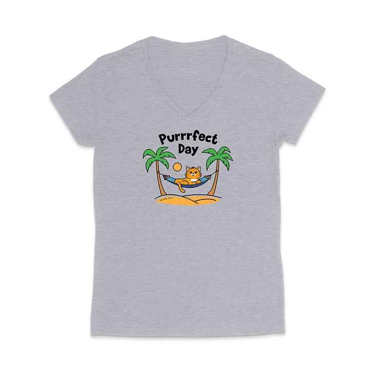 Purrfect Day V-Neck T-Shirt