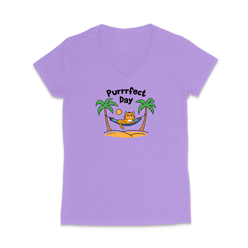 Purrfect Day V-Neck T-Shirt