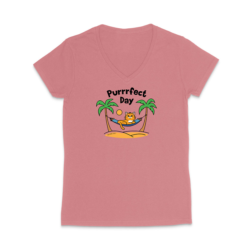 Purrfect Day V-Neck T-Shirt