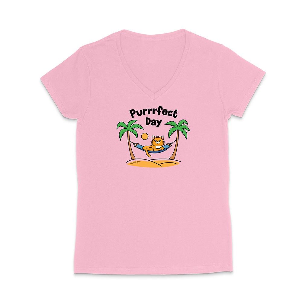 Purrfect Day V-Neck T-Shirt