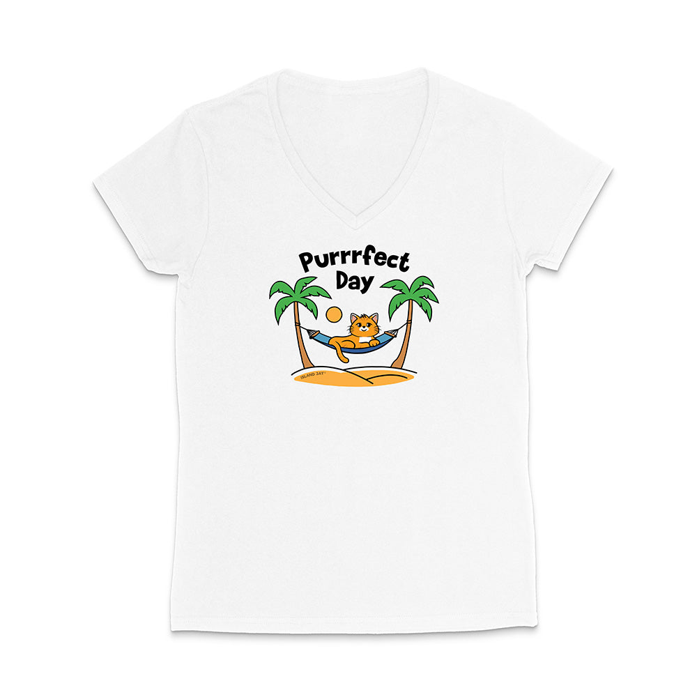 Purrfect Day V-Neck T-Shirt