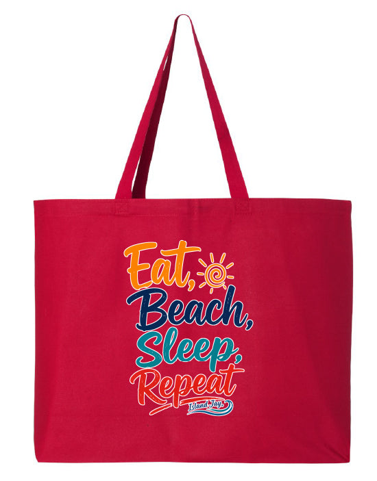 Eat, Beach, Sleep, Repeat Large Tote