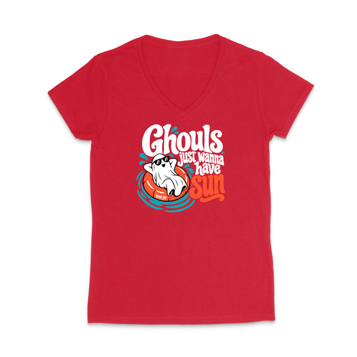Ghouls Just Wanna Have Sun WOMEN'S V-Neck T-Shirt