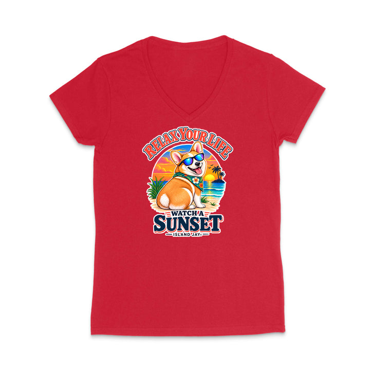 Relax Your Life Watch a Sunset WOMEN'S V-Neck T-Shirt