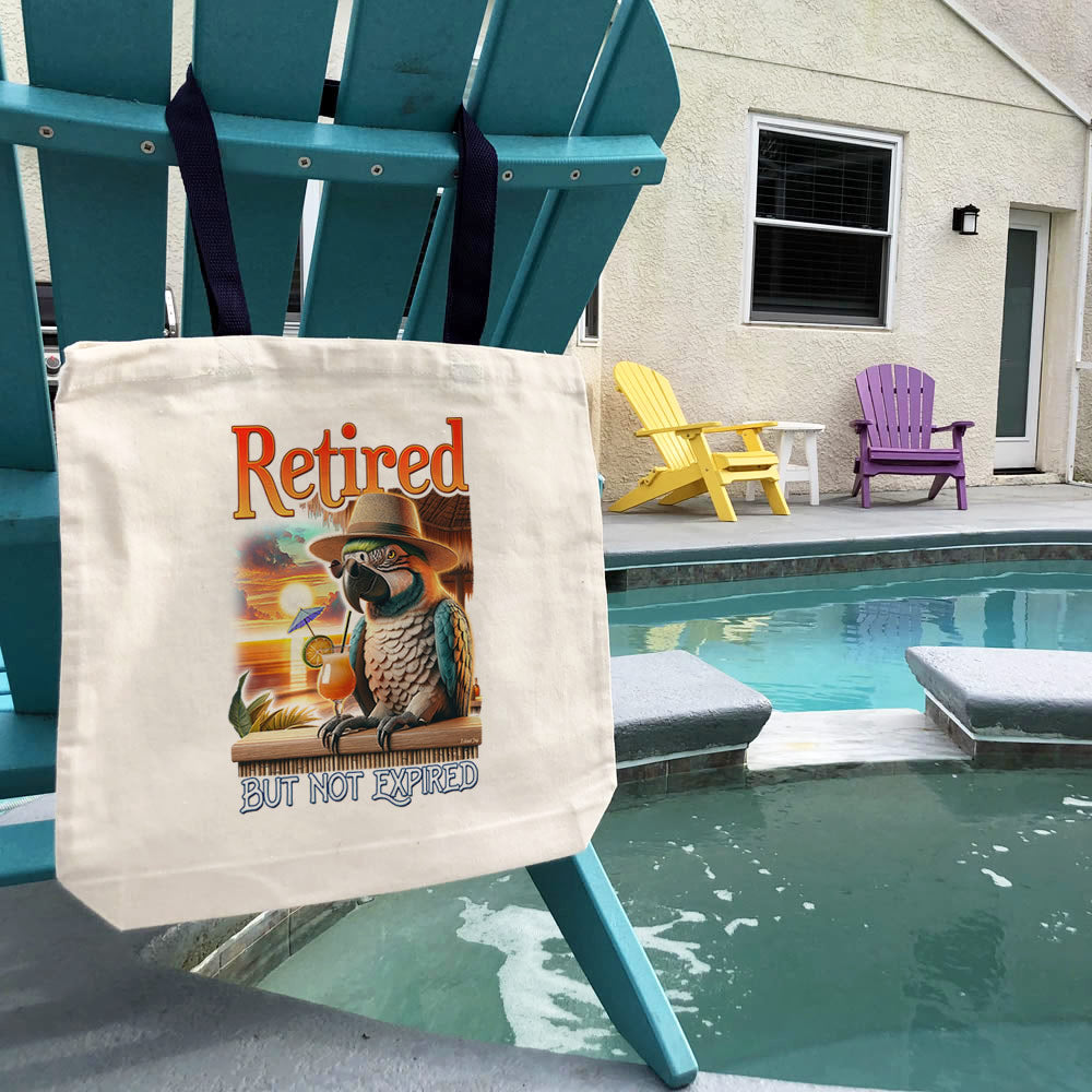 Retired But Not Expired Parrot Tote Bag