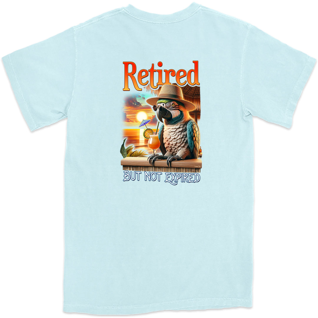 Retired But Not Expired Parrot T-Shirt Chambray