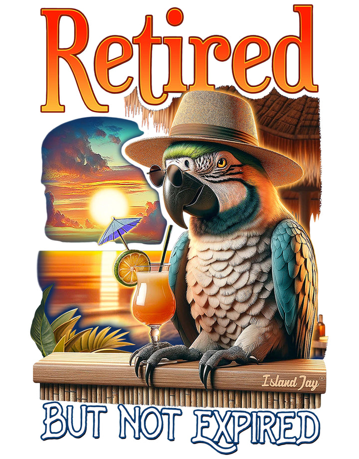 Women's Retired But Not Expired Parrot V-Neck T-Shirt
