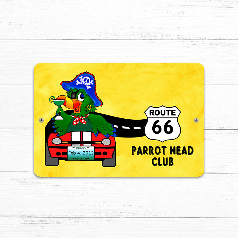 Route 66 Parrot Head Club 8" x 12" Beach Sign