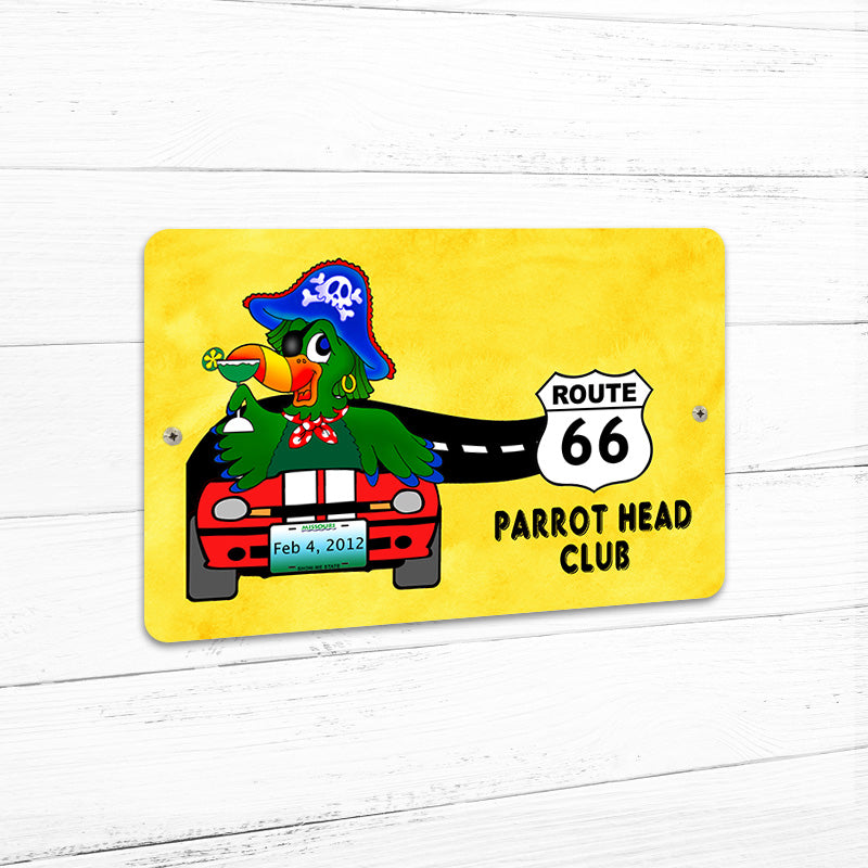 Route 66 Parrot Head Club 8" x 12" Beach Sign