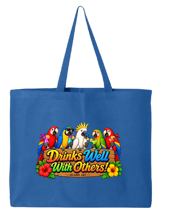 Drinks Well With Others Parrots Large Tote