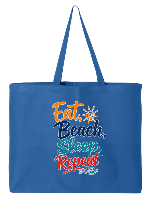 Eat, Beach, Sleep, Repeat Large Tote