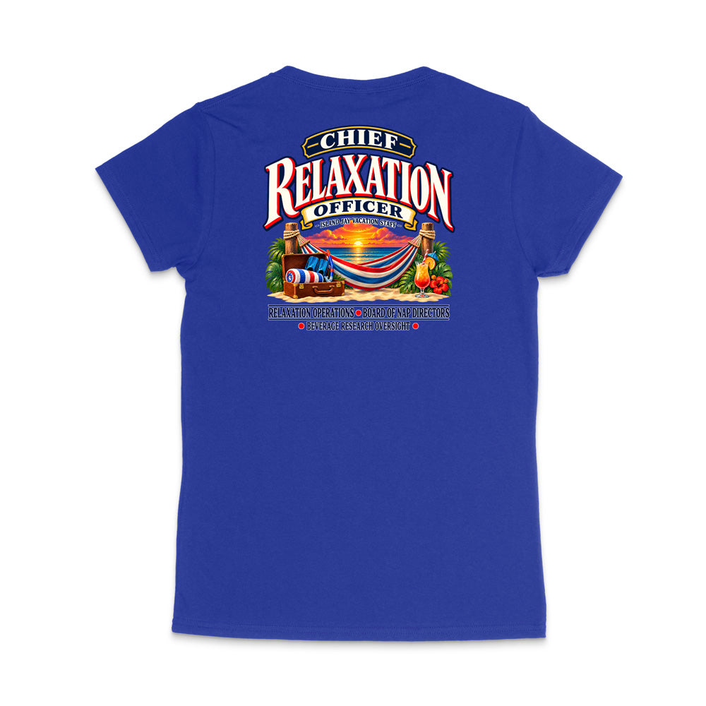 Chief Relaxation Officer WOMEN'S V-Neck T-Shirt