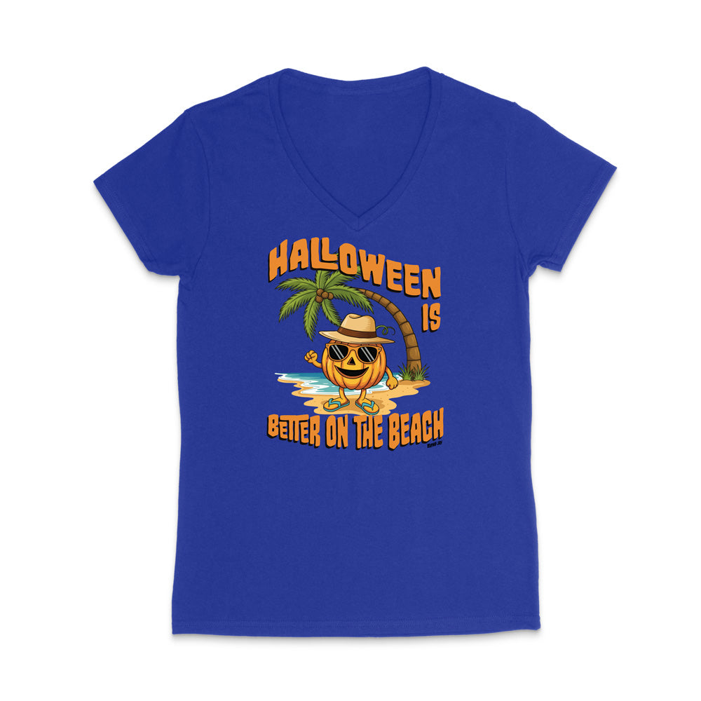 Halloween Is Better On The Beach WOMEN'S V-Neck T-Shirt