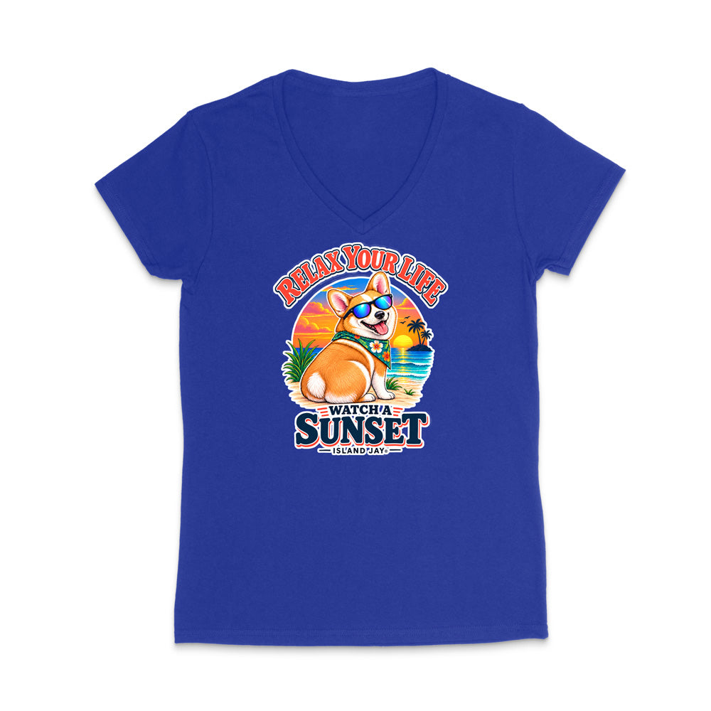 Relax Your Life Watch a Sunset WOMEN'S V-Neck T-Shirt