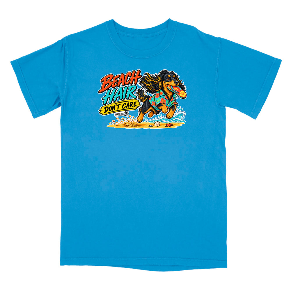 Beach Hair Don't Care Dog T-Shirt