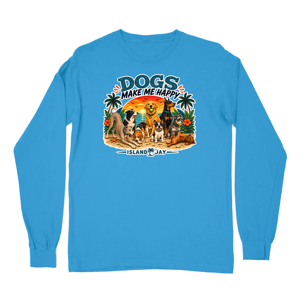 Dogs Make Me Happy Long Sleeve Shirt