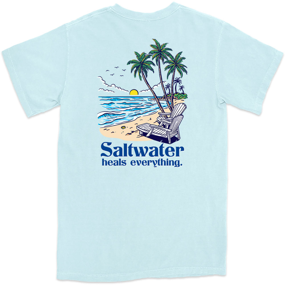 Saltwater Heals Everything T-Shirt Chambray Light Blue