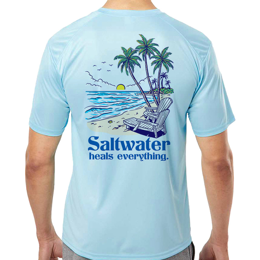 Saltwater Heals Everything UV Performance Shirt Ice Blue