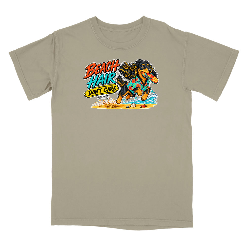 Beach Hair Don't Care Dog T-Shirt