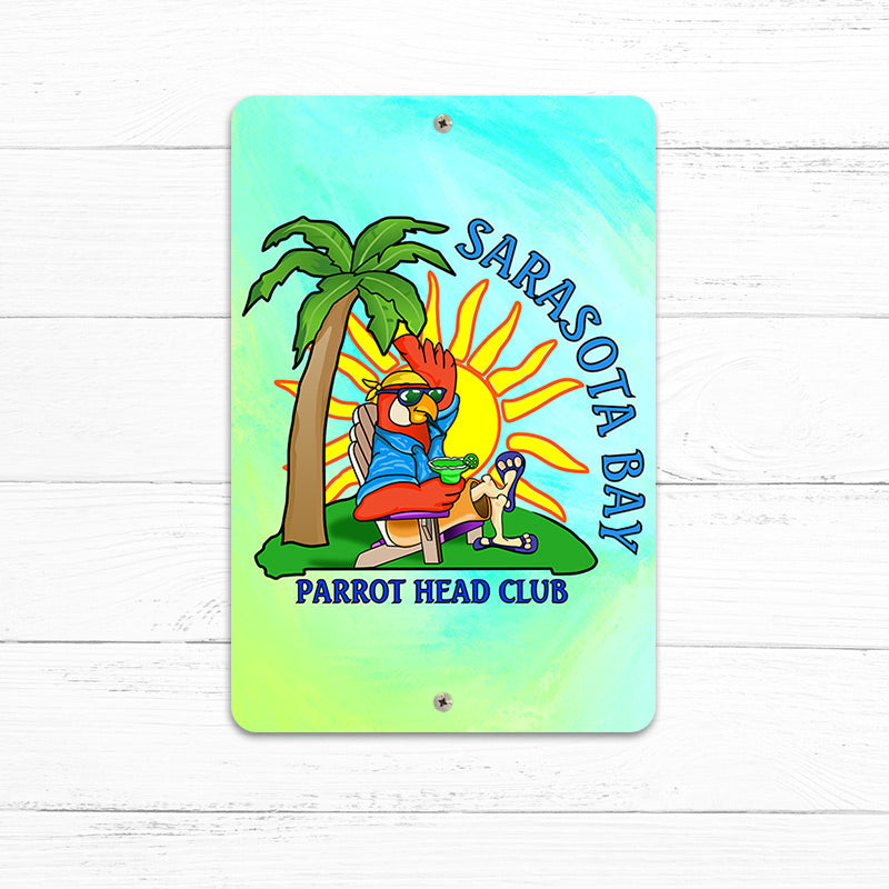 Sarasota Bay Parrot Head Club 8" x 12" Beach Sign