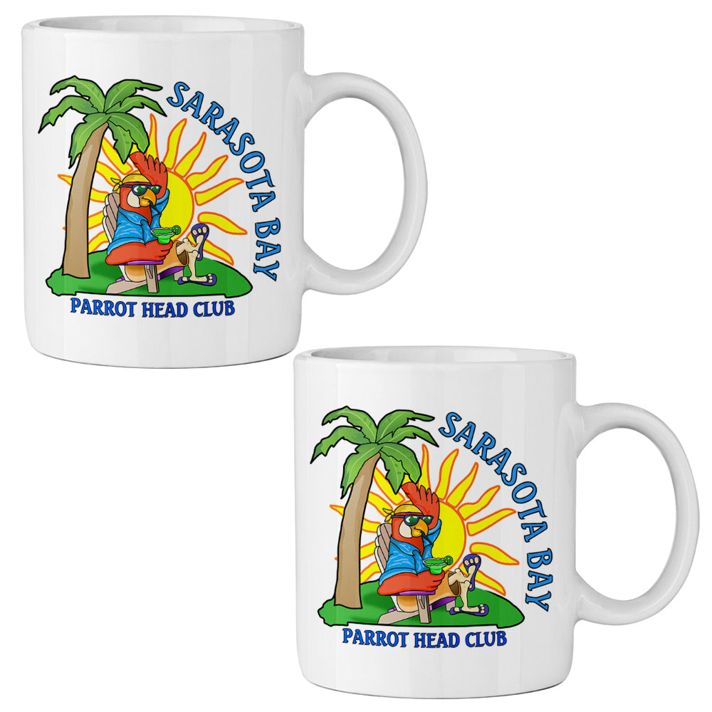 Sarasota Bay Parrot Head Club 11oz Ceramic Mug 2 Pack