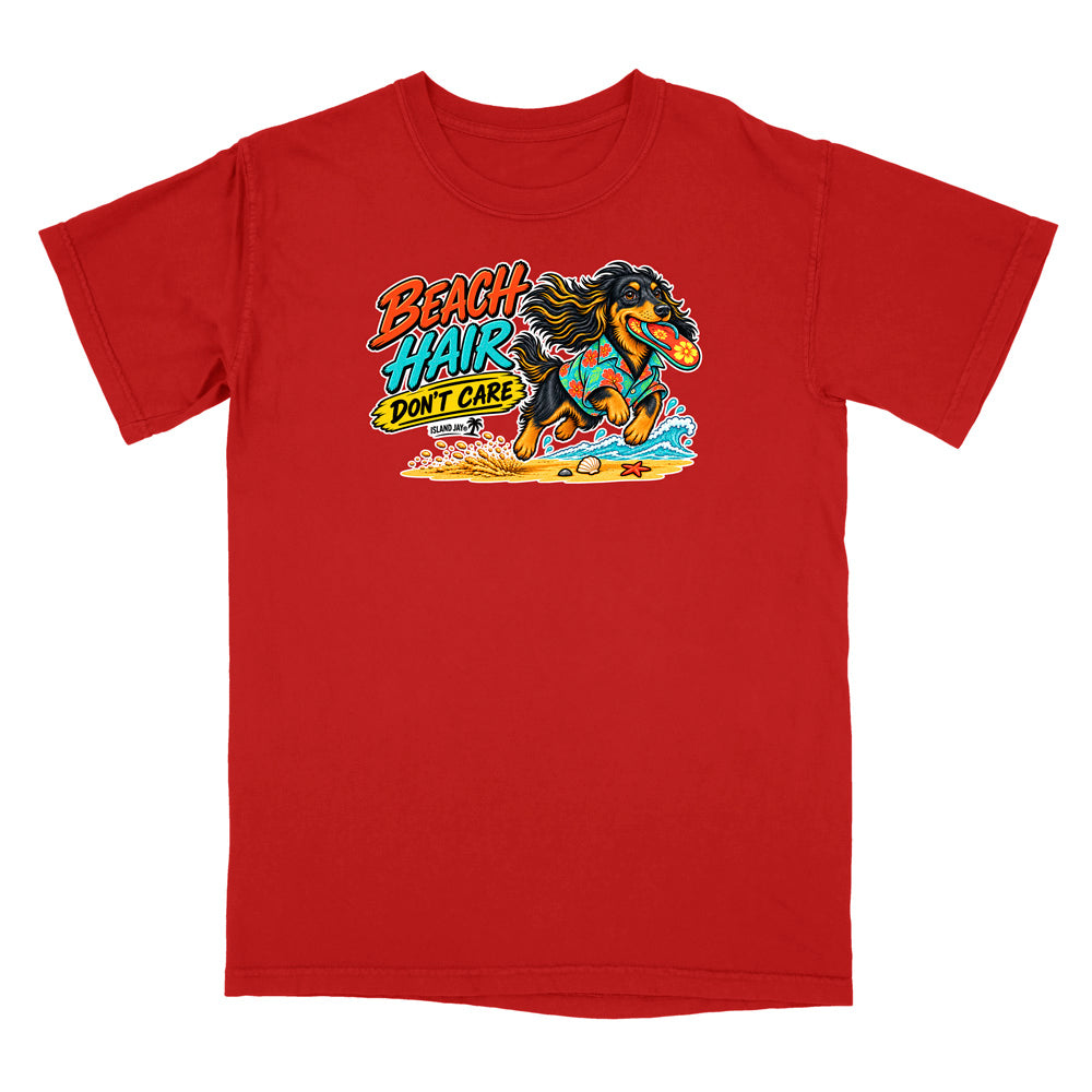 Beach Hair Don't Care Dog T-Shirt
