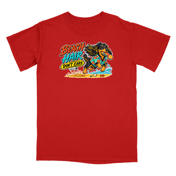 Beach Hair Don't Care Dog T-Shirt