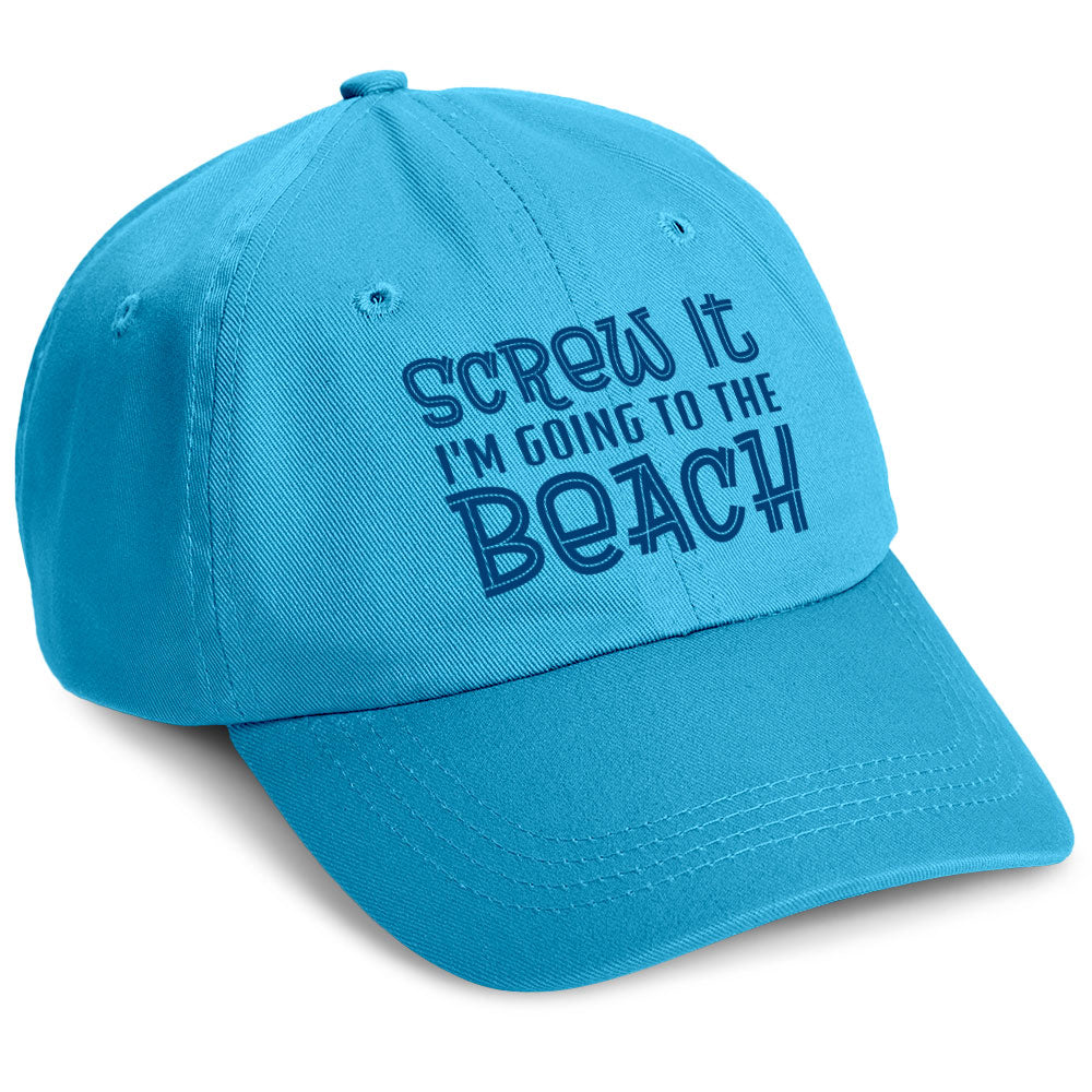 Screw It I'm Going To The Beach Hat Caribbean Blue