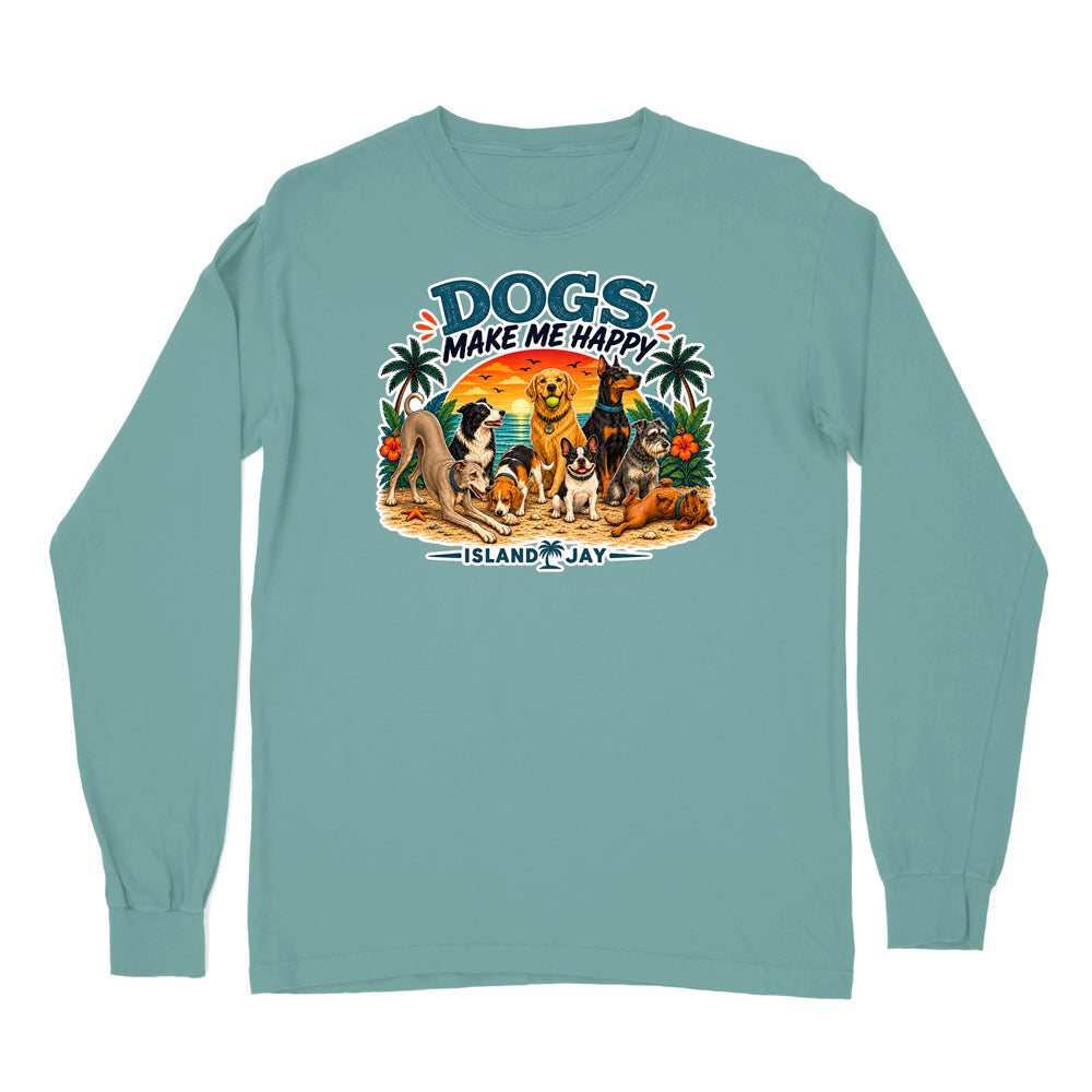 Dogs Make Me Happy Long Sleeve Shirt