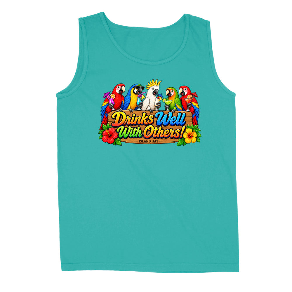 Drinks Well With Others Parrots Tank Top