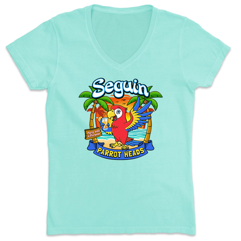 Women's Seguin Parrot Head Club V-Neck T-Shirt Chill