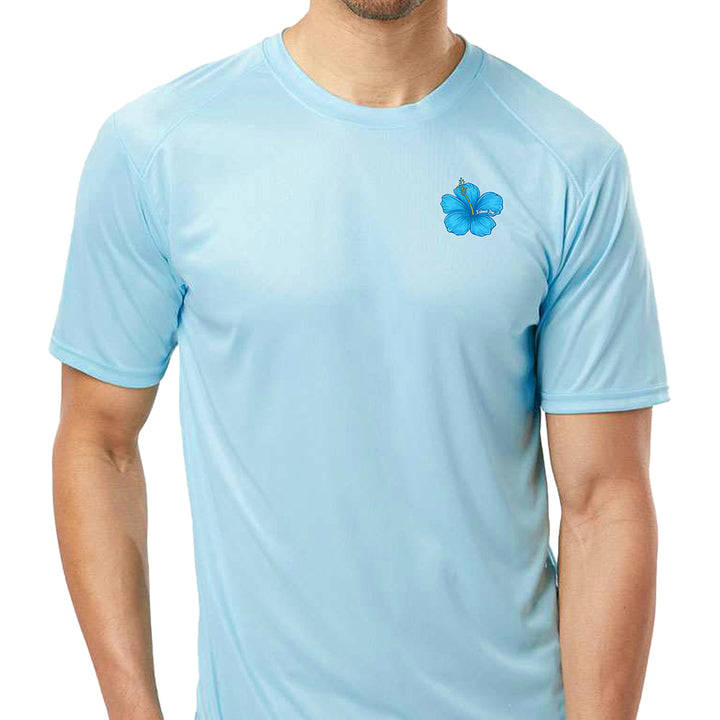 Somewhere There Is An Island UV Performance Long Sleeve Shirt Front Ice Blue