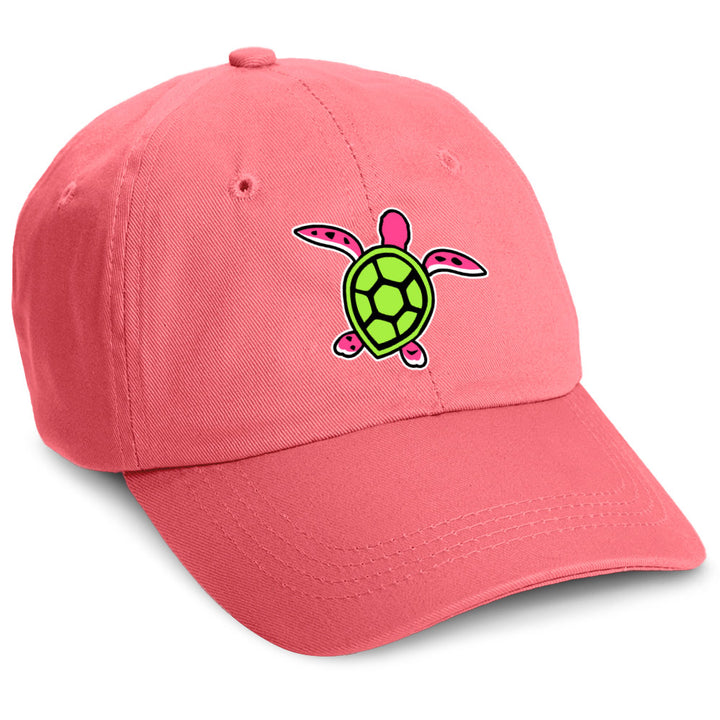 Shelly The Turtle Embroidered Hat Coral