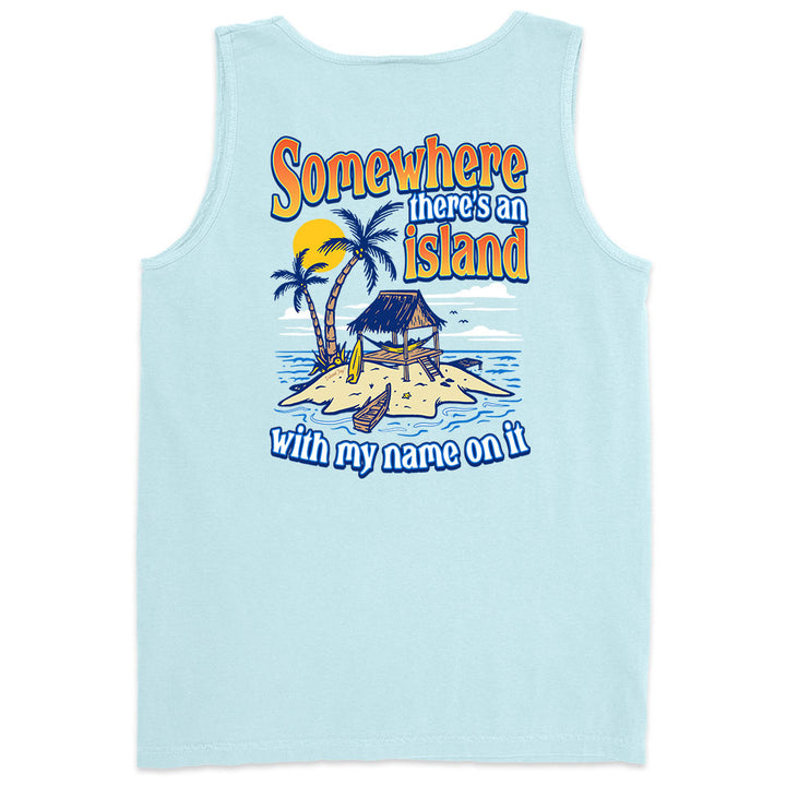 Somewhere There Is An Island Tank Top Chambray Light Blue