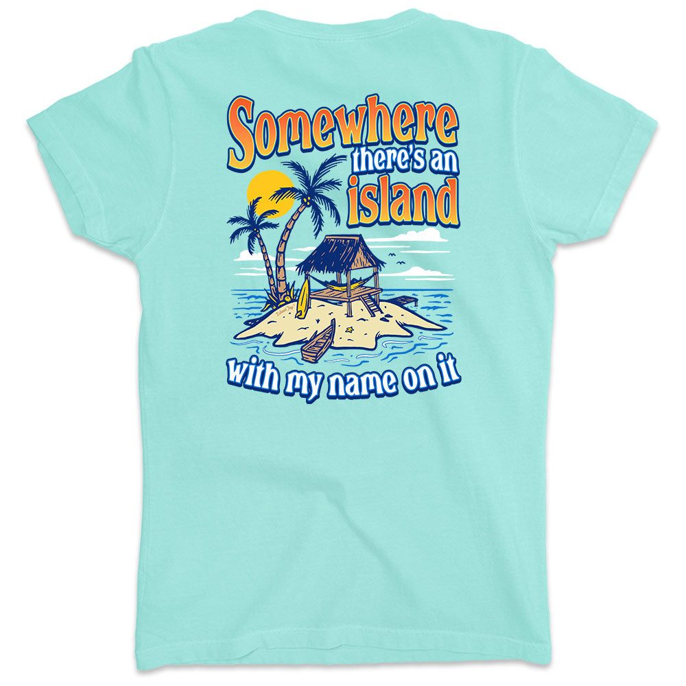 Women's Somewhere There Is An Island V-Neck T-Shirt Chill