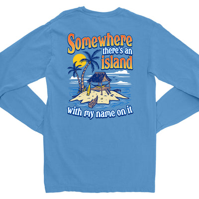 Somewhere There Is An Island Long Sleeve T-Shirt Denim