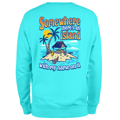 Somewhere There Is An Island Soft Style Sweatshirt Scuba Blue