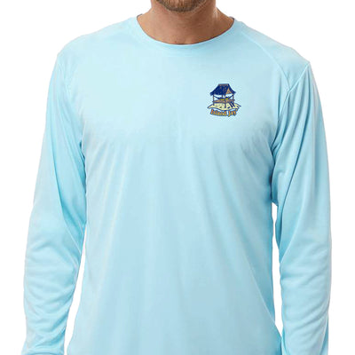 Somewhere There Is An Island UV Performance Long Sleeve Shirt Front Ice Blue