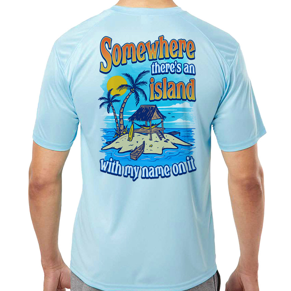Somewhere There's An Island UV Performance Shirt Ice Blue