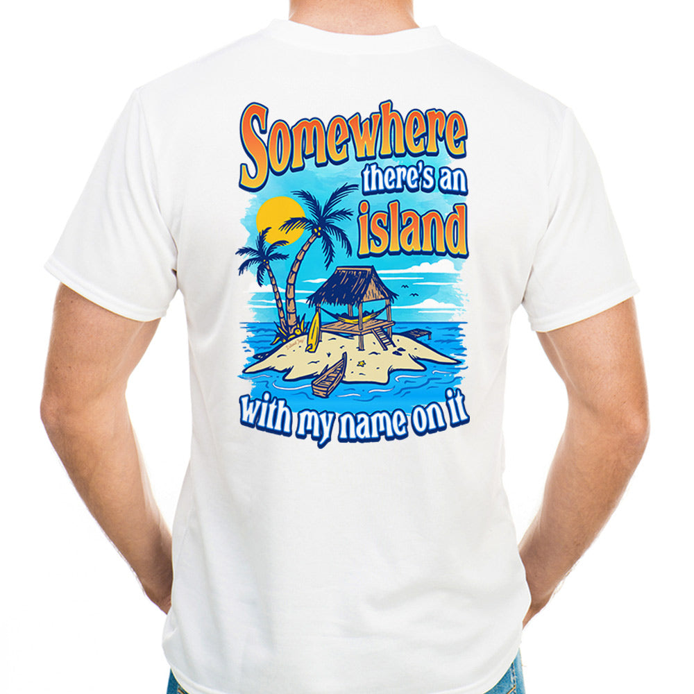 Somewhere There's An Island UV Performance Shirt Ocean White