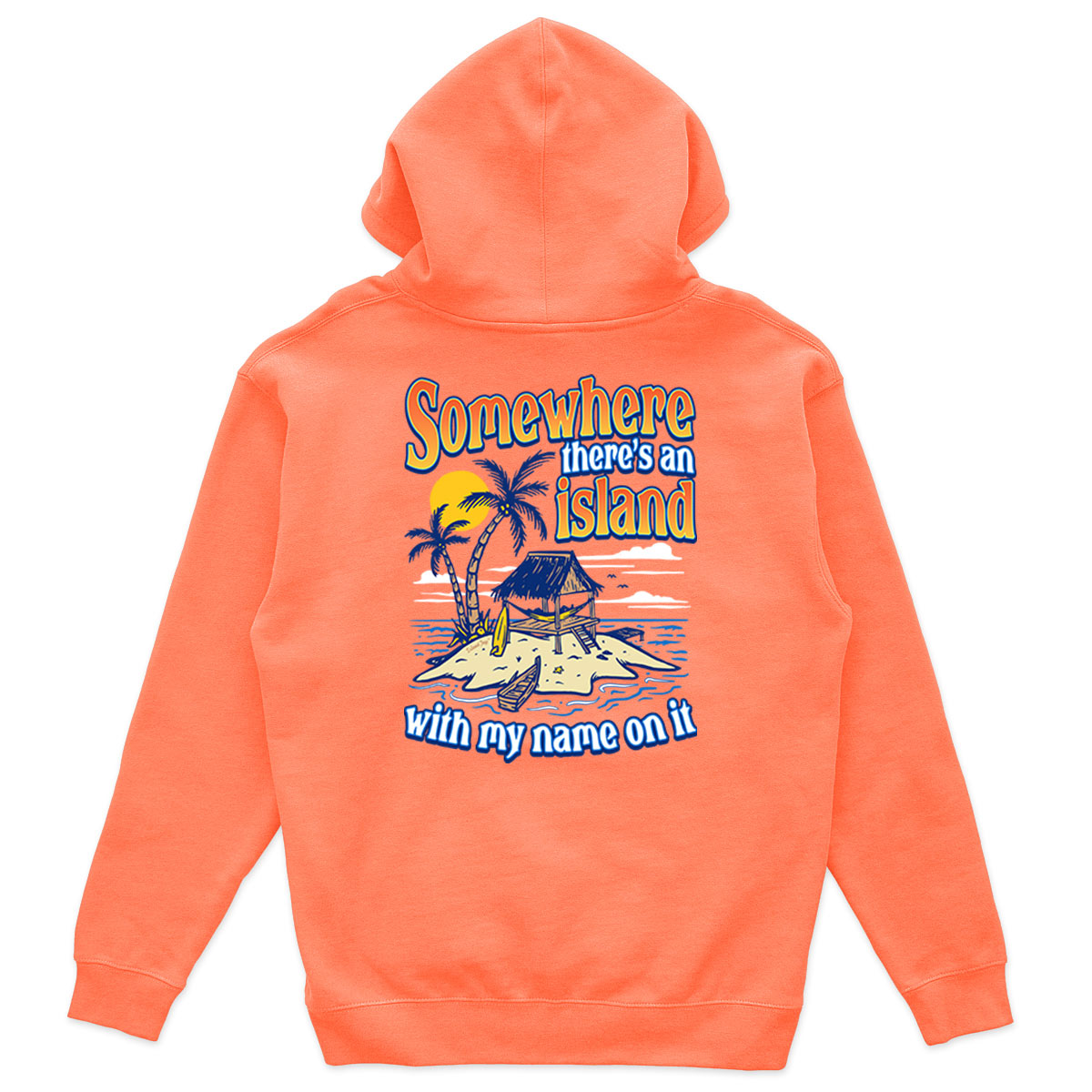 Somewhere There Is An Island Soft Style Pullover Hoodie Heather Coral