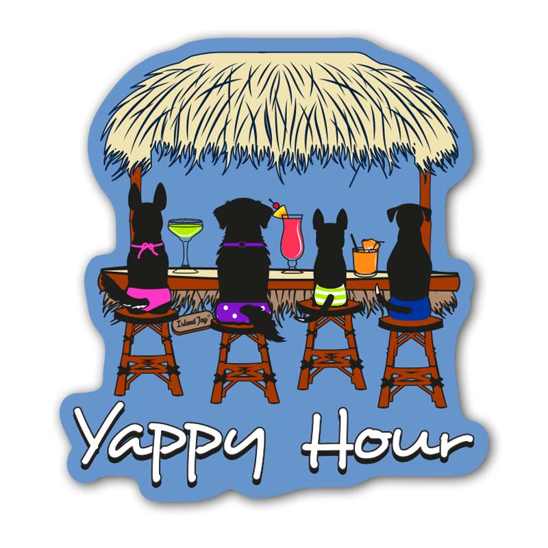 Yappy Hour Beach Dog Sticker – IslandJay