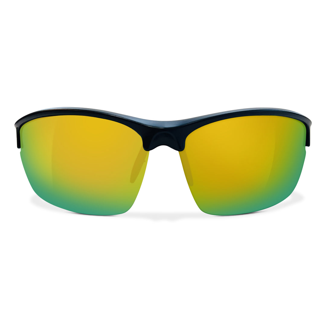 Pacific Edge Sport Polarized Sunglasses - Black Frame & Yellow Mirror Lens