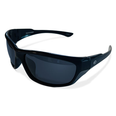 Pacific Edge Sport Polarized Sunglasses - Black Frame & Smoke Lens Side