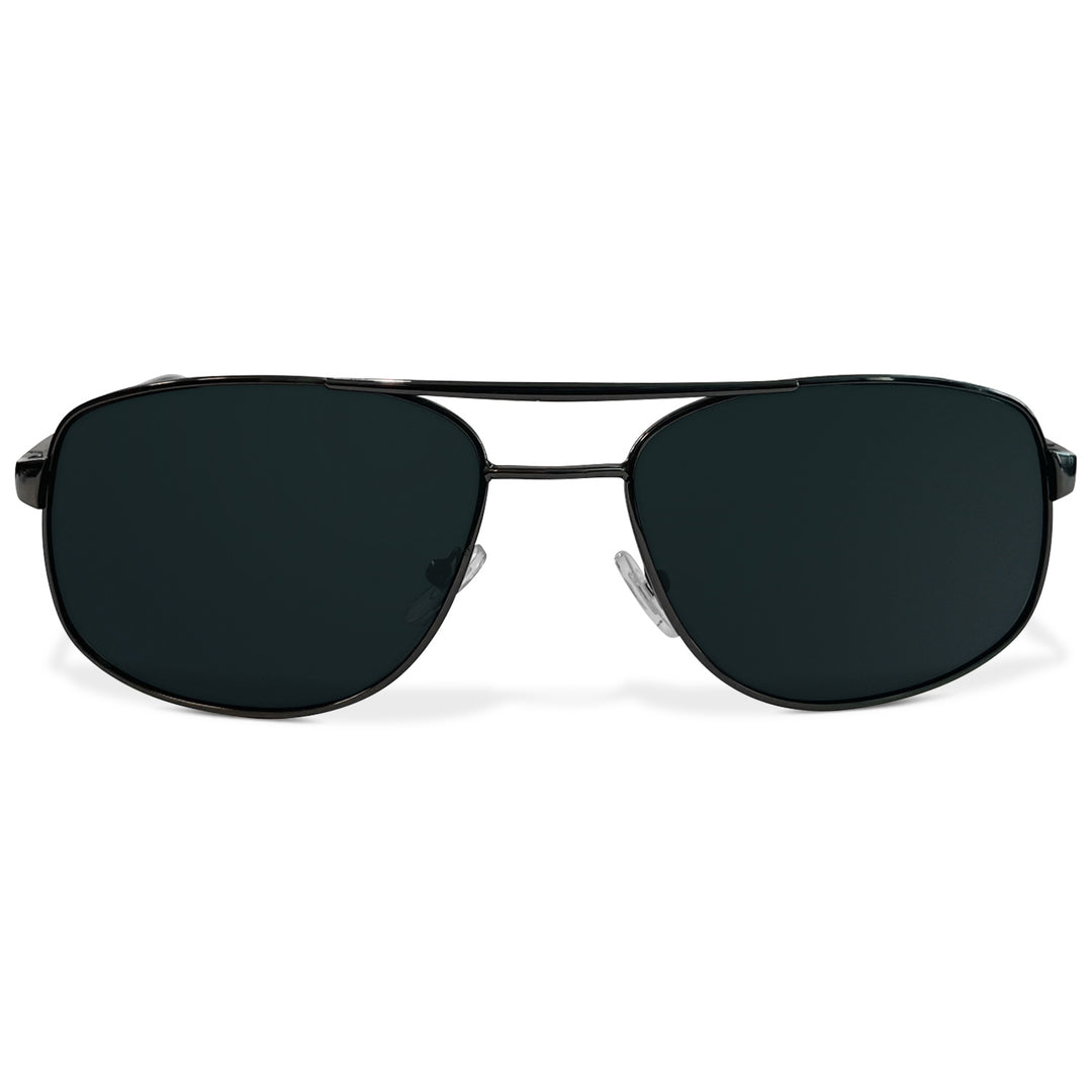 Pacific Edge Aviator Polarized Sunglasses with Flex Frame - Dark Grey Frame  & Black Smoke Lens