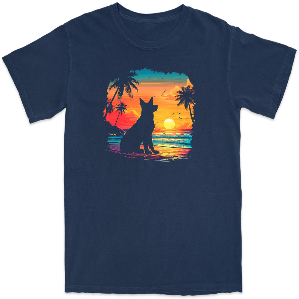 Sunset Beach Dog 2.0 T-Shirt Navy