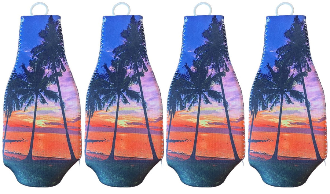Sunset at the Beach Zippered Beer Bottle Cooler Sleeve