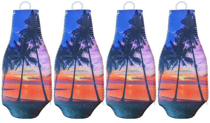 Sunset at the Beach Zippered Beer Bottle Cooler Sleeve