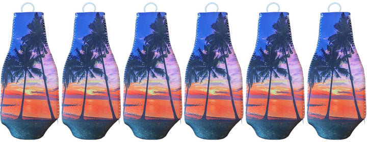 Sunset at the Beach Zippered Beer Bottle Cooler Sleeve